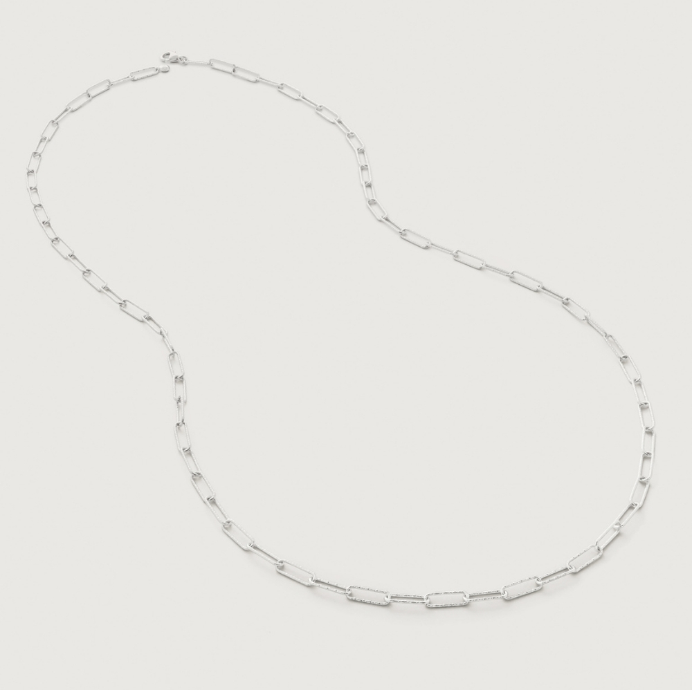 Monica Vinader Alta Textured Chain Necklace Adjustable 61cm/24'